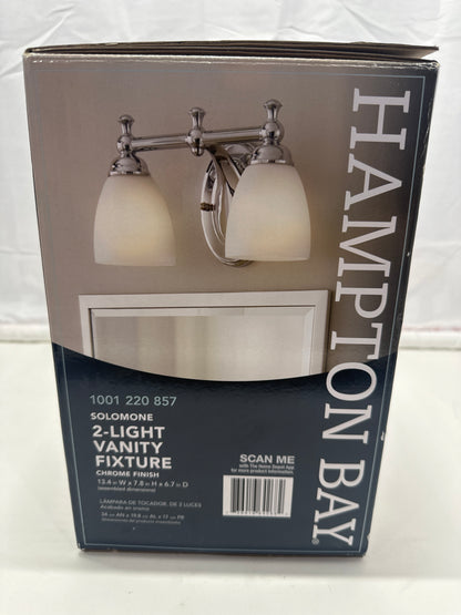 Hampton Bay Solomene 2-Light Vanity Fixture – Chrome Finish