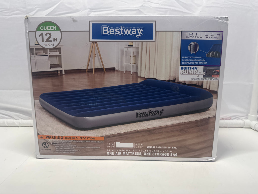 Bestway Queen 12" Air Mattress with Built-In Pump – Model #67937E