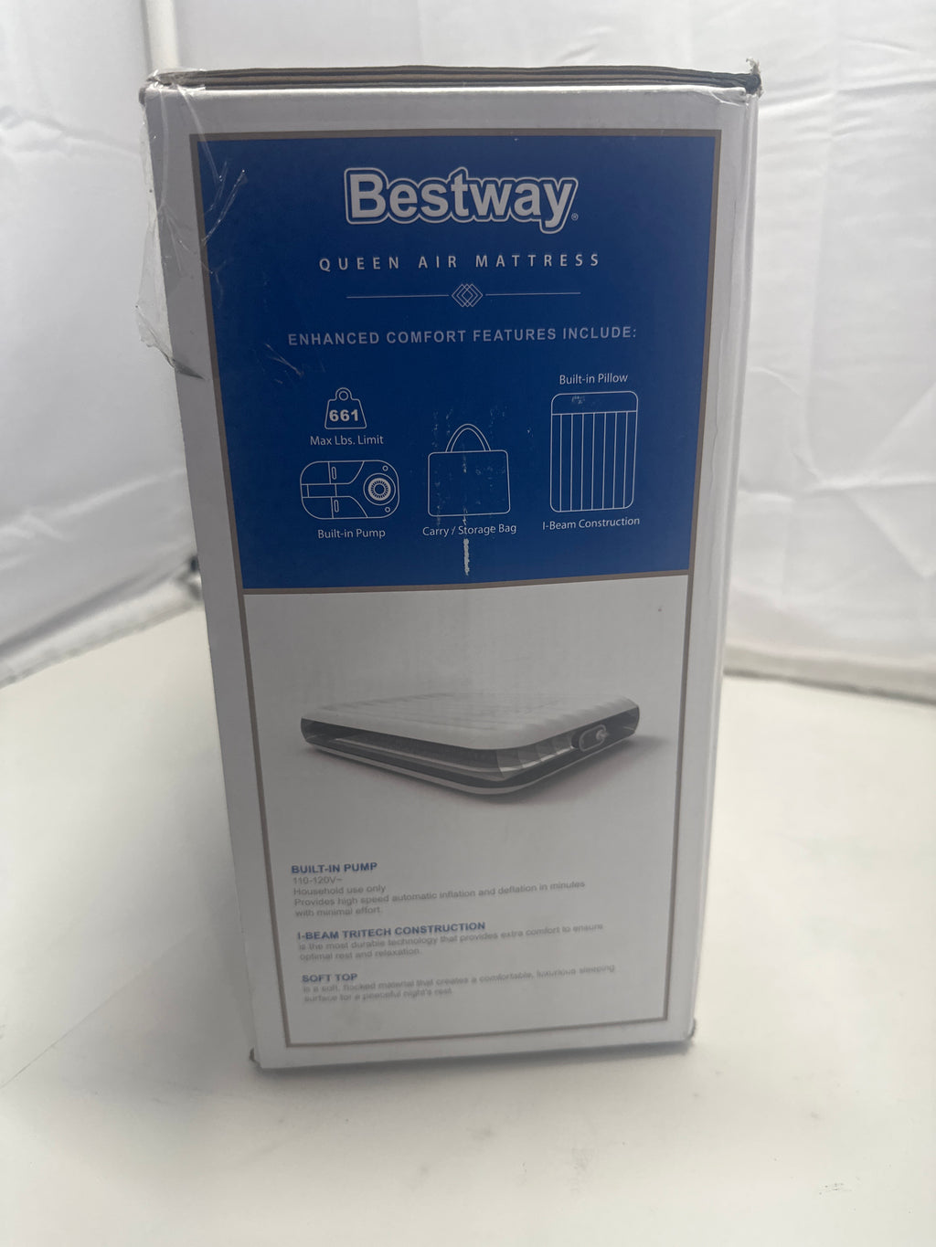 Bestway Queen 12" Air Mattress with Built-In Pump – Model #67937E