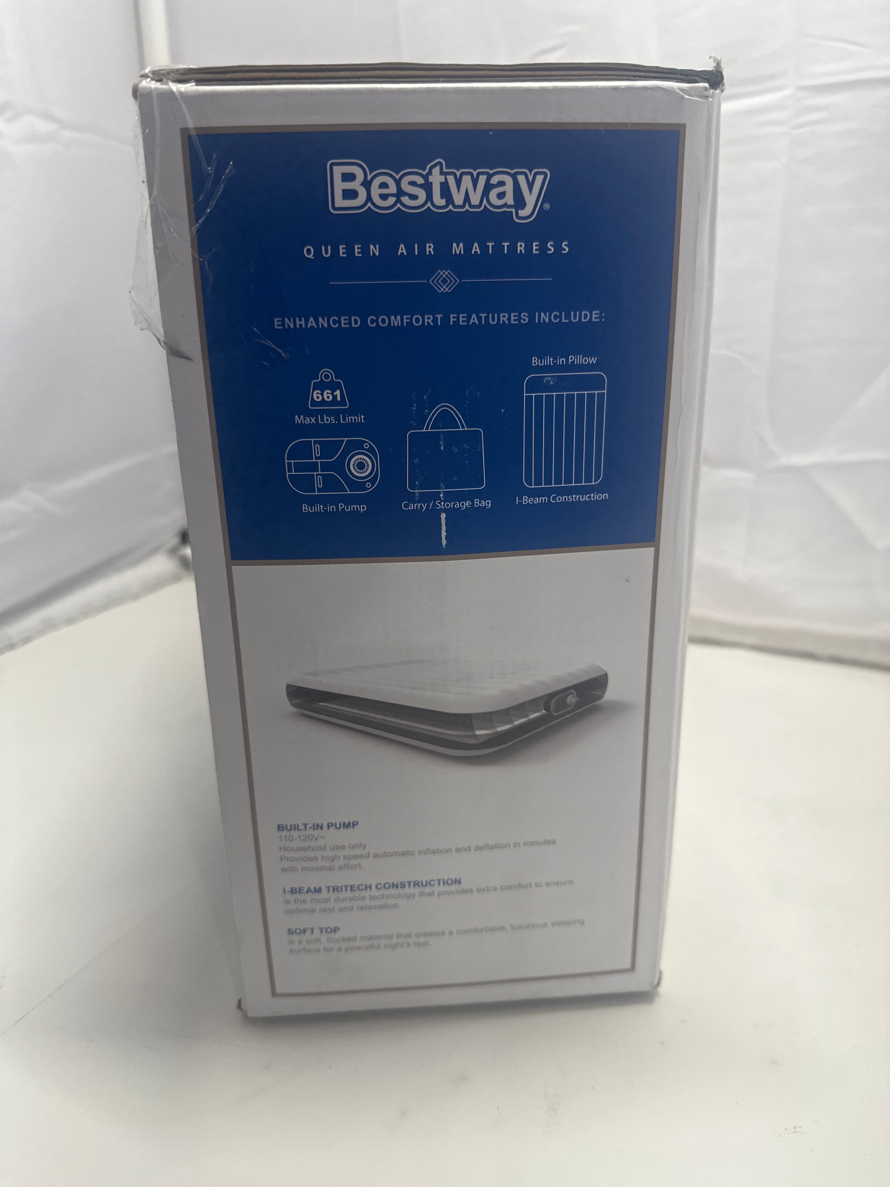 Bestway Queen 12" Air Mattress with Built-In Pump – Model #67937E