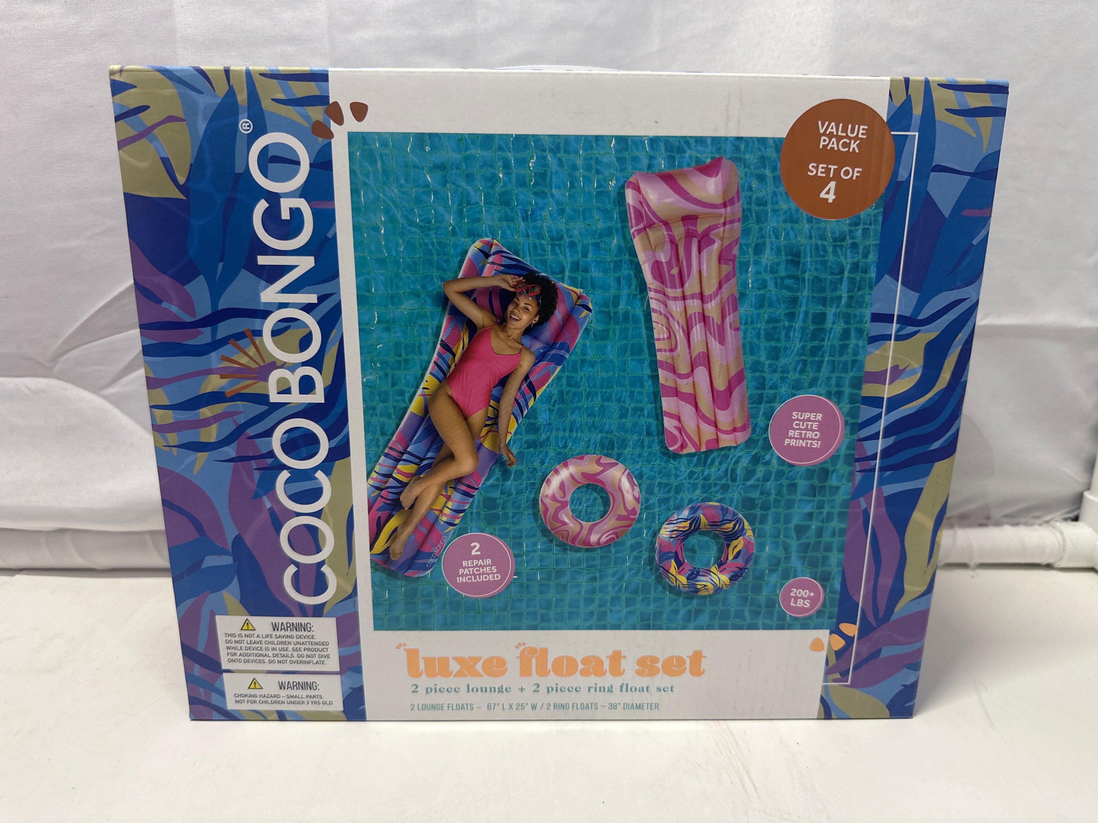 CocoBongo Luxe Float Set – 4 Piece Pool Float Bundle