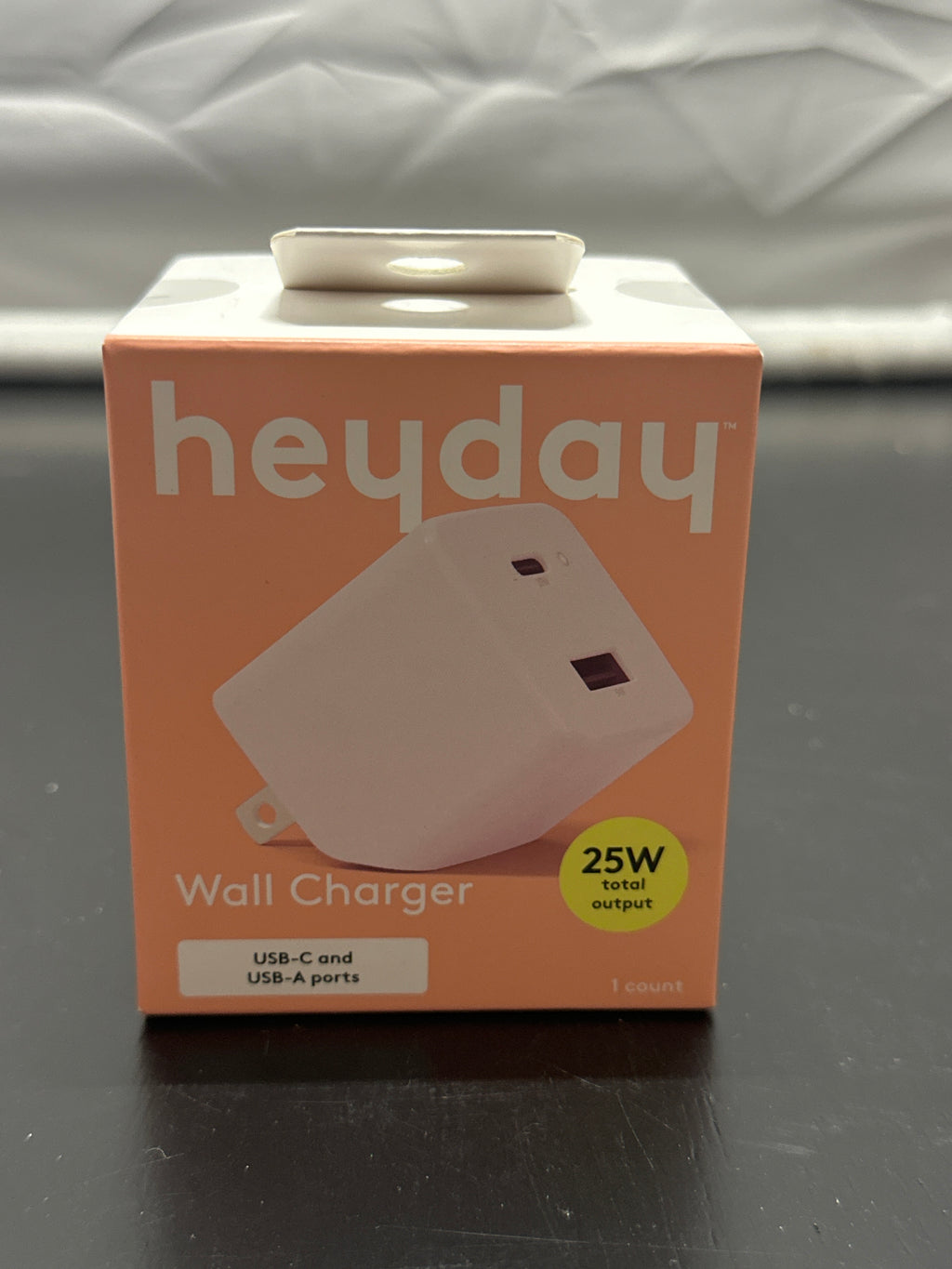 heyday Pink Dual-Port USB-C & USB-A 25W Wall Charger