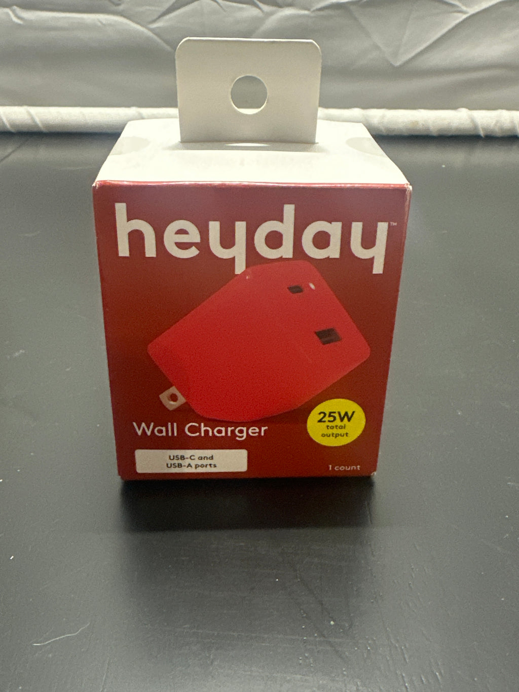 heyday Poppy Red Dual-Port USB-C & USB-A 25W Wall Charger