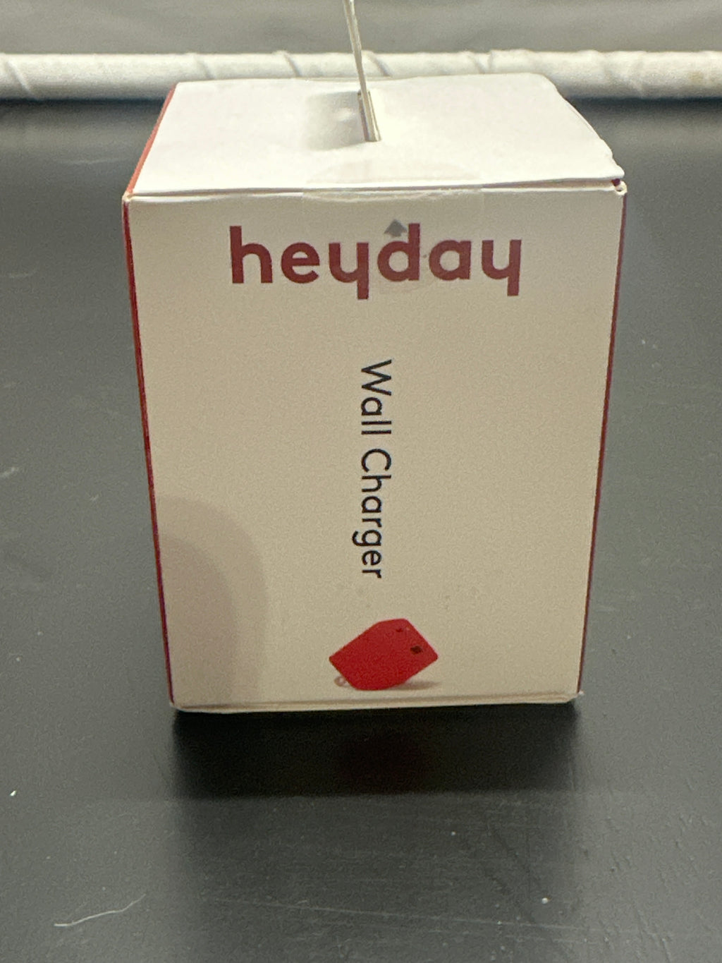 heyday poppy red dual-port wall charger side packaging