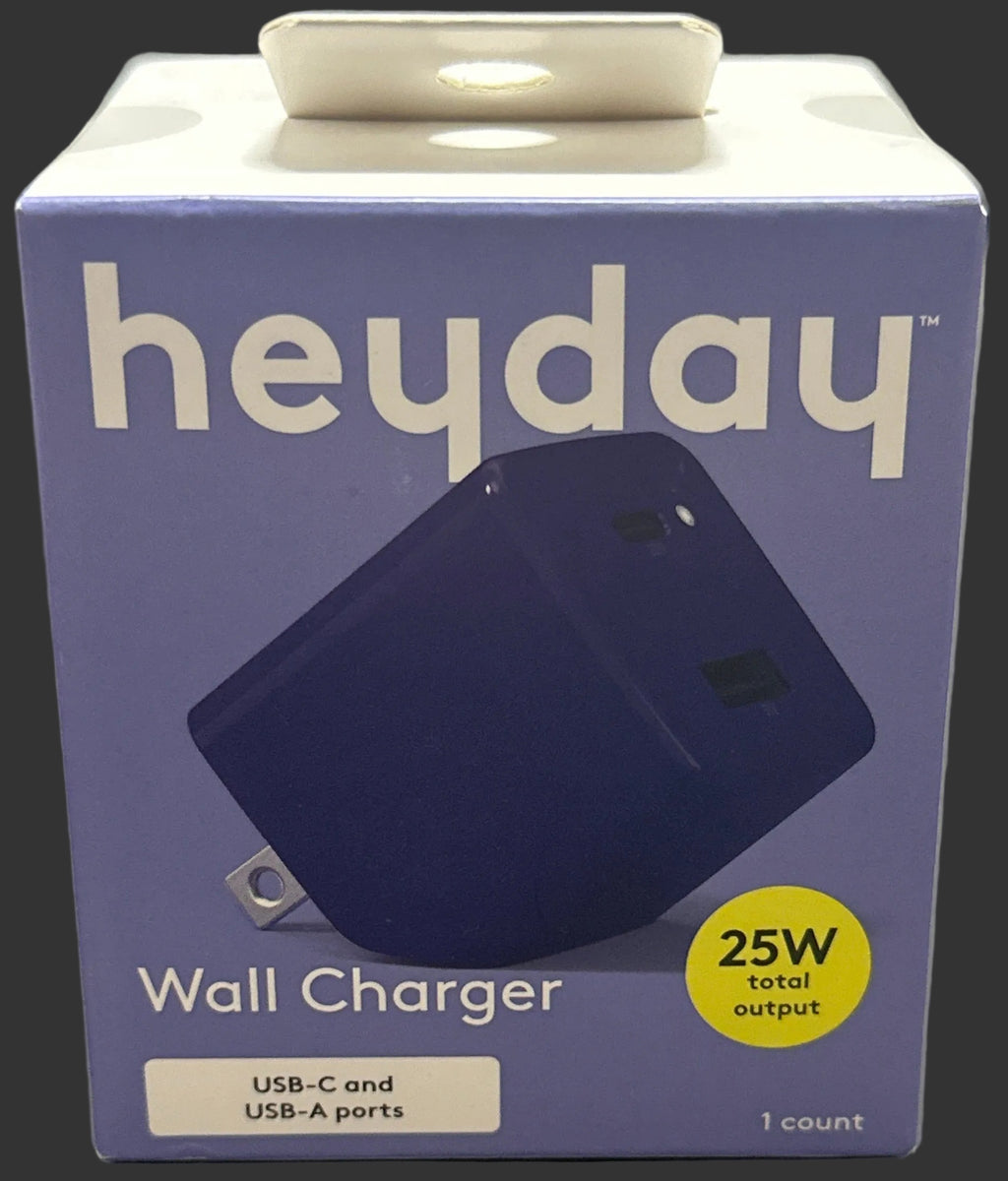 heyday Future Dusk Dual-Port USB-C & USB-A 25W Wall Charger