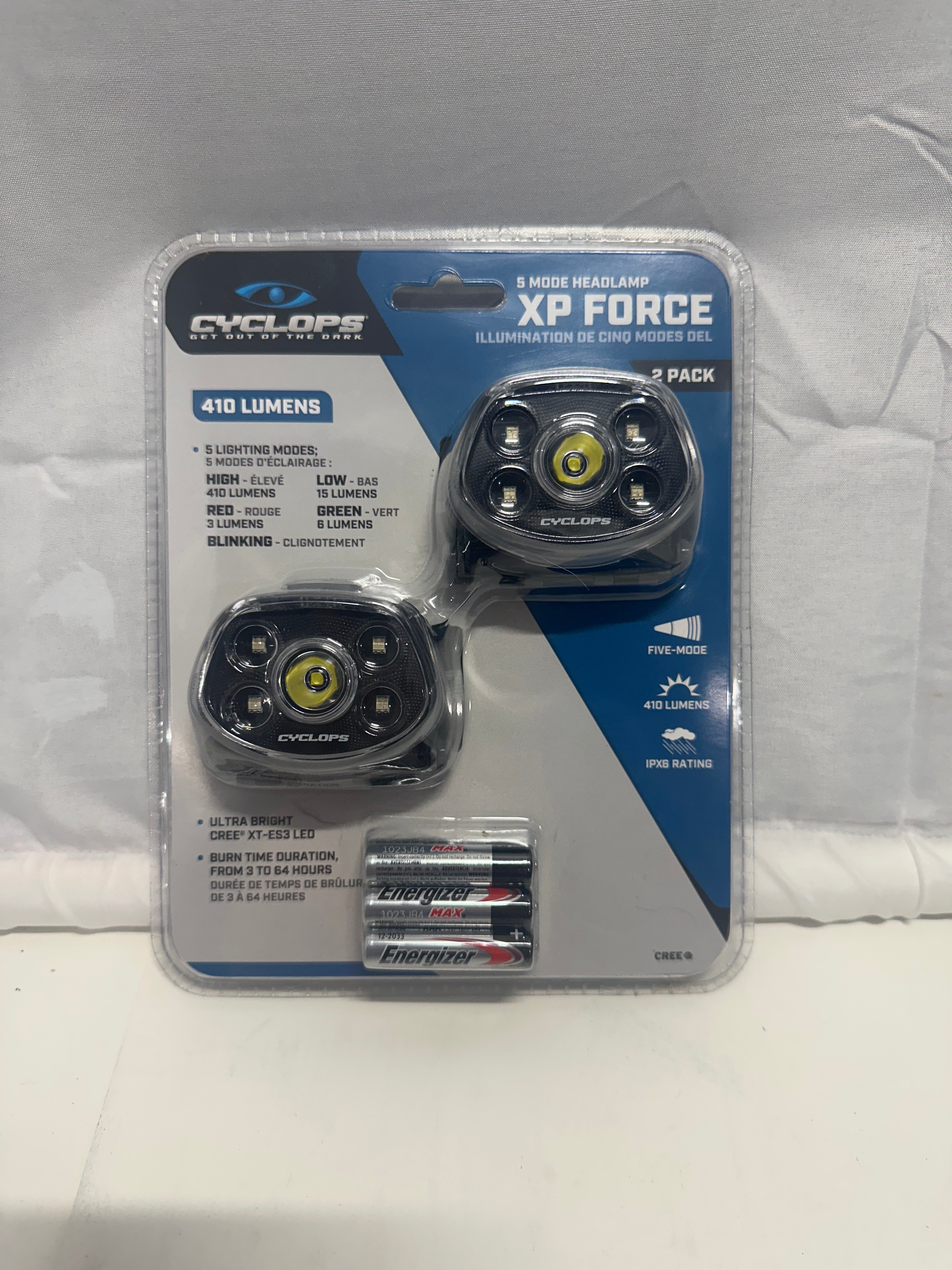 Cyclops XP Force 5-Mode Headlamp – 2 Pack (410 Lumens)