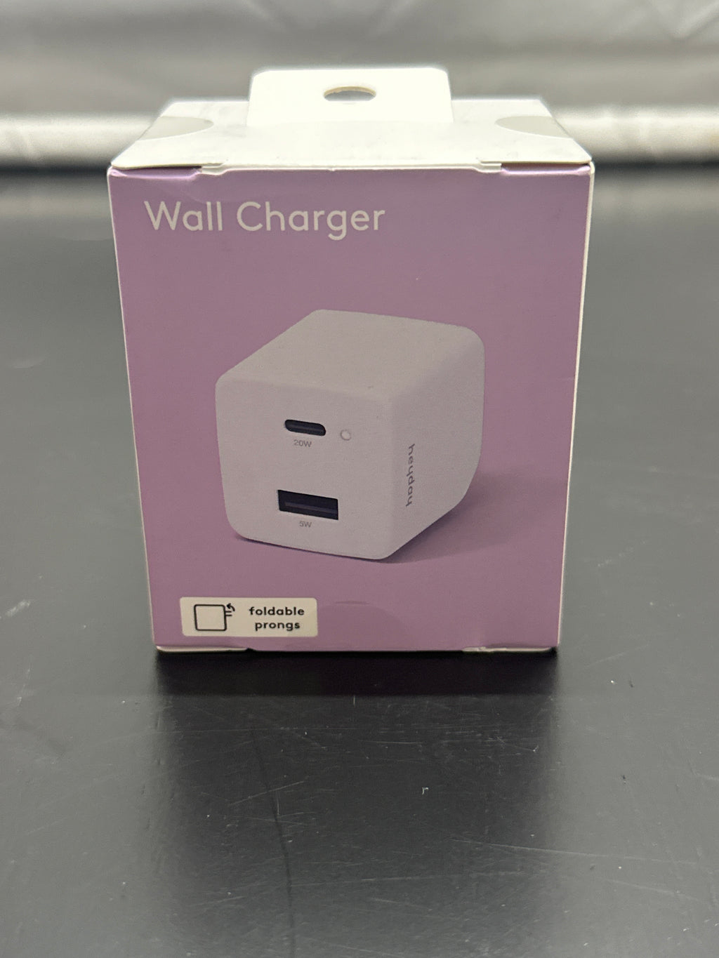 heyday purple dual-port wall charger front detail