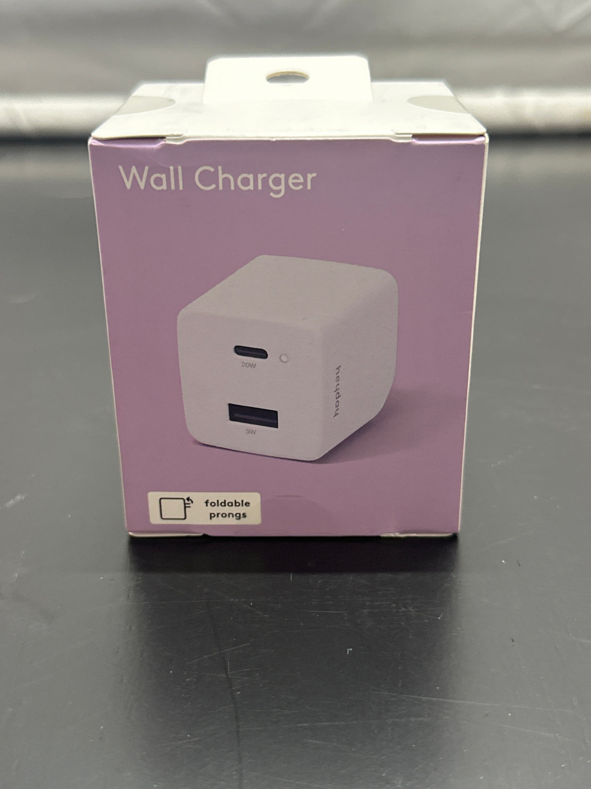 heyday purple dual-port wall charger front detail