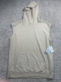 Cat & Jack girls beige sleeveless hooded pullover with kangaroo pocket, size XL (14)