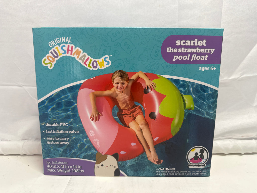 Original Squishmallows Scarlet the Strawberry Pool Float – 48” Inflatable