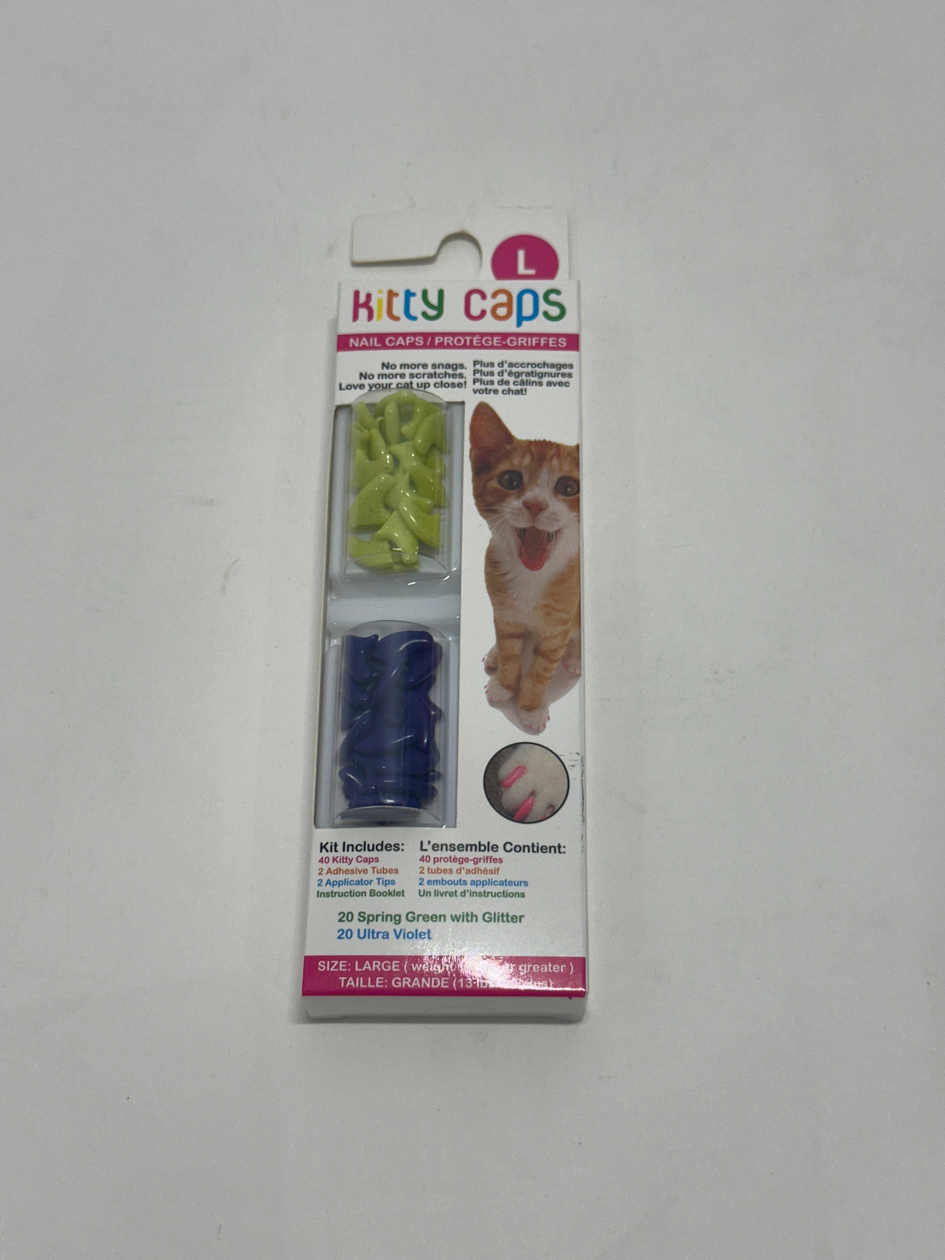 Kitty Caps Nail Caps for Cats – Large