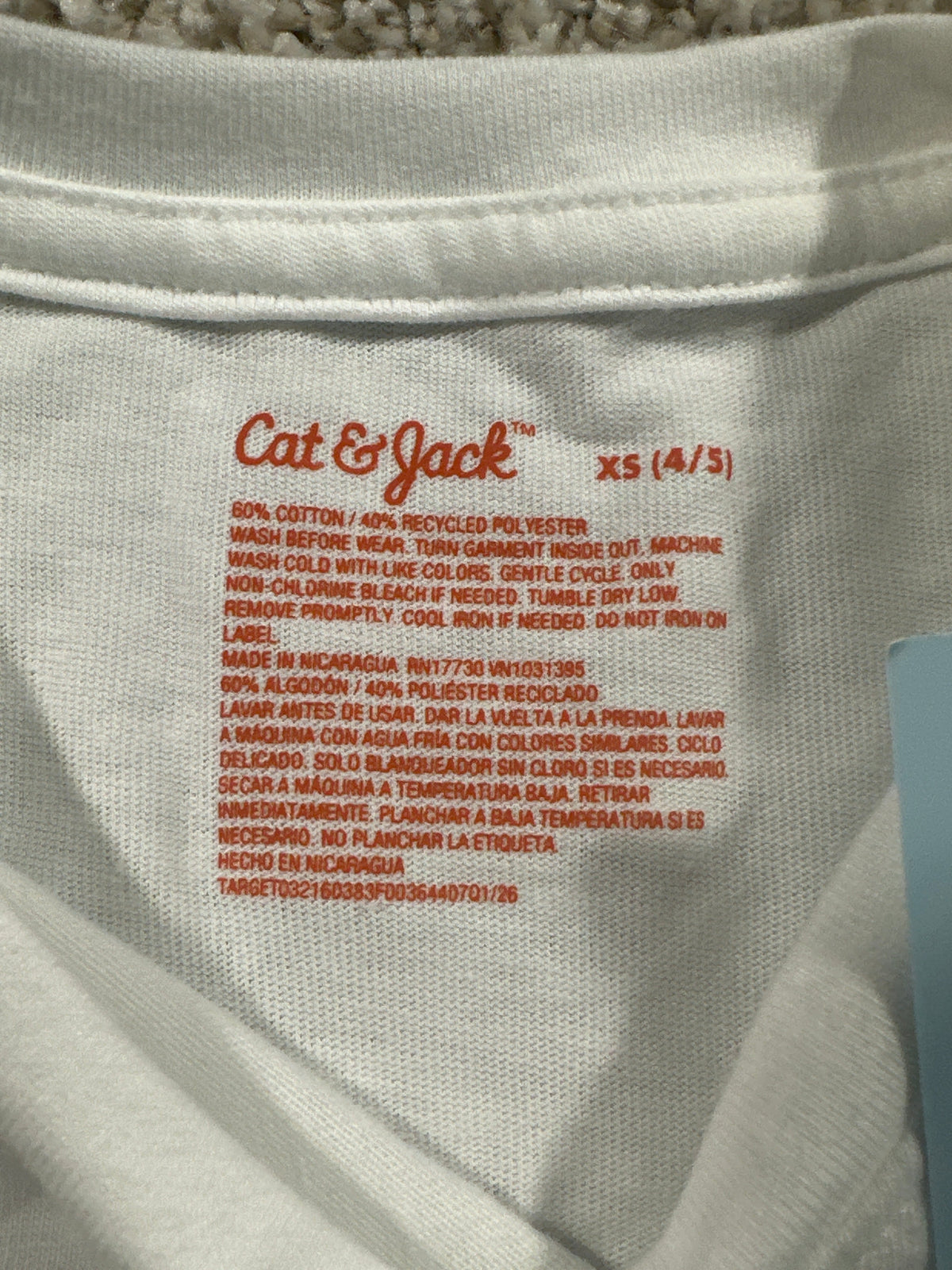 Cat & Jack Eco White Classic Short Sleeve T Shirt Size XS (4/5) - photo 4