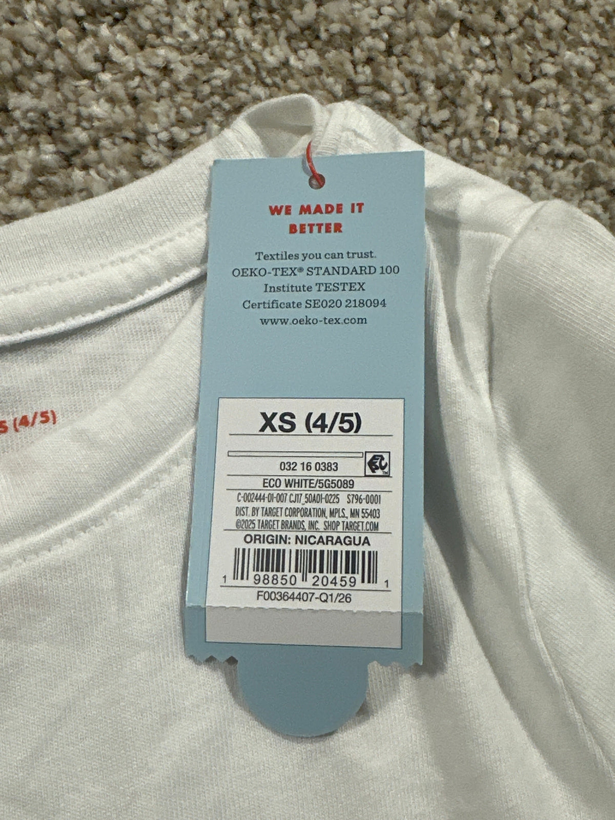Cat & Jack Eco White Classic Short Sleeve T Shirt Size XS (4/5) - photo 5