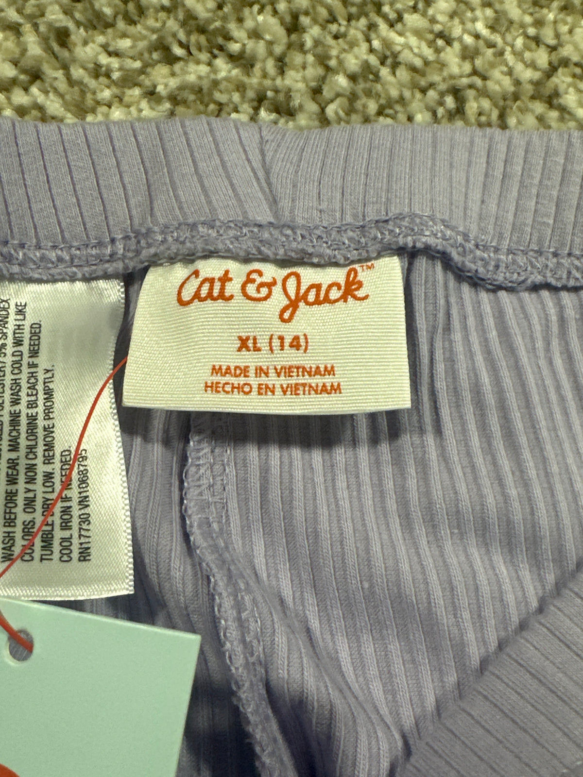 Cat & Jack Lavender Ribbed Leggings Size XL (14) - photo 4