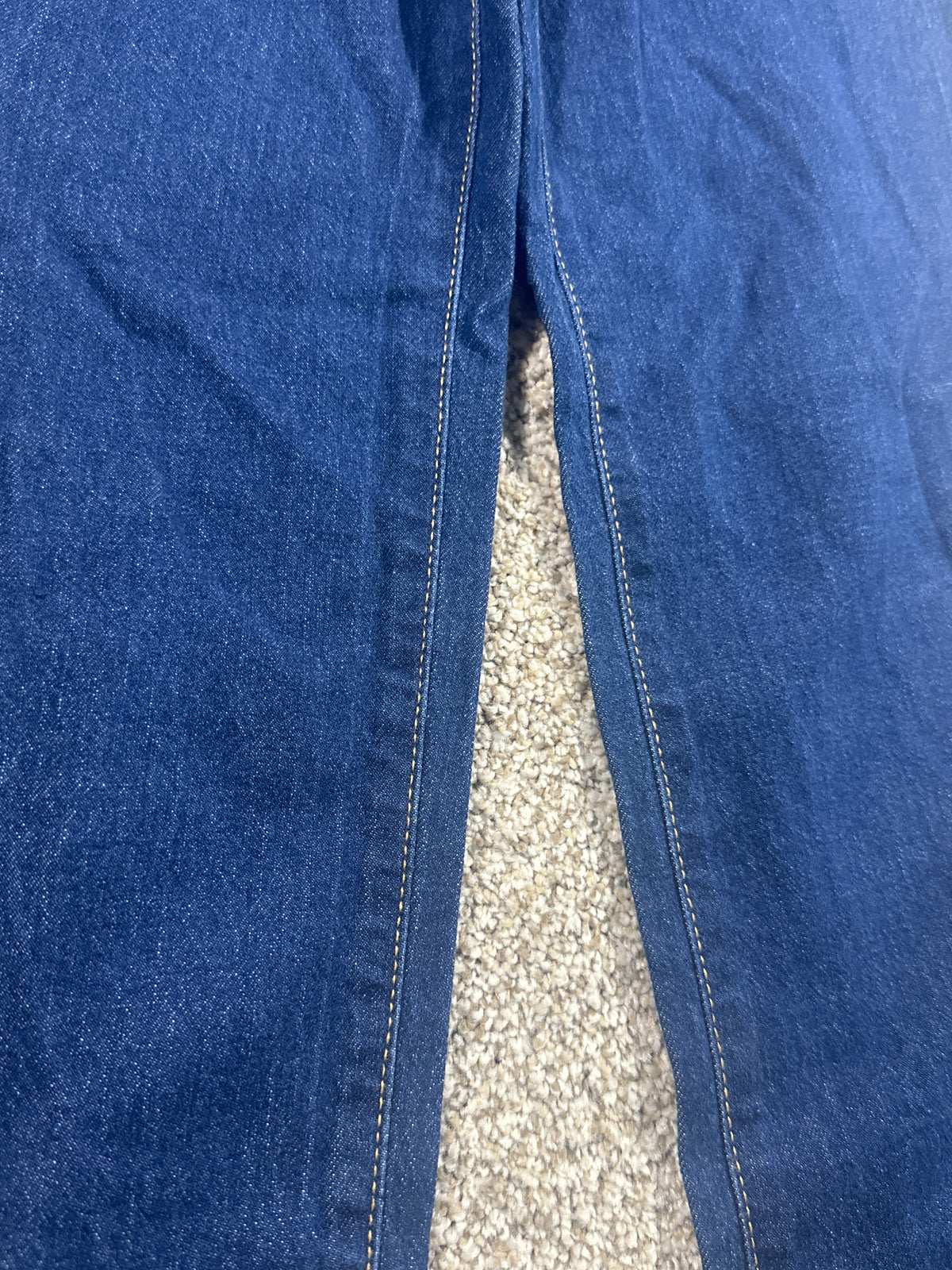 Cat & Jack girls dark wash mid-rise straight jeans with adjustable waist, size 12