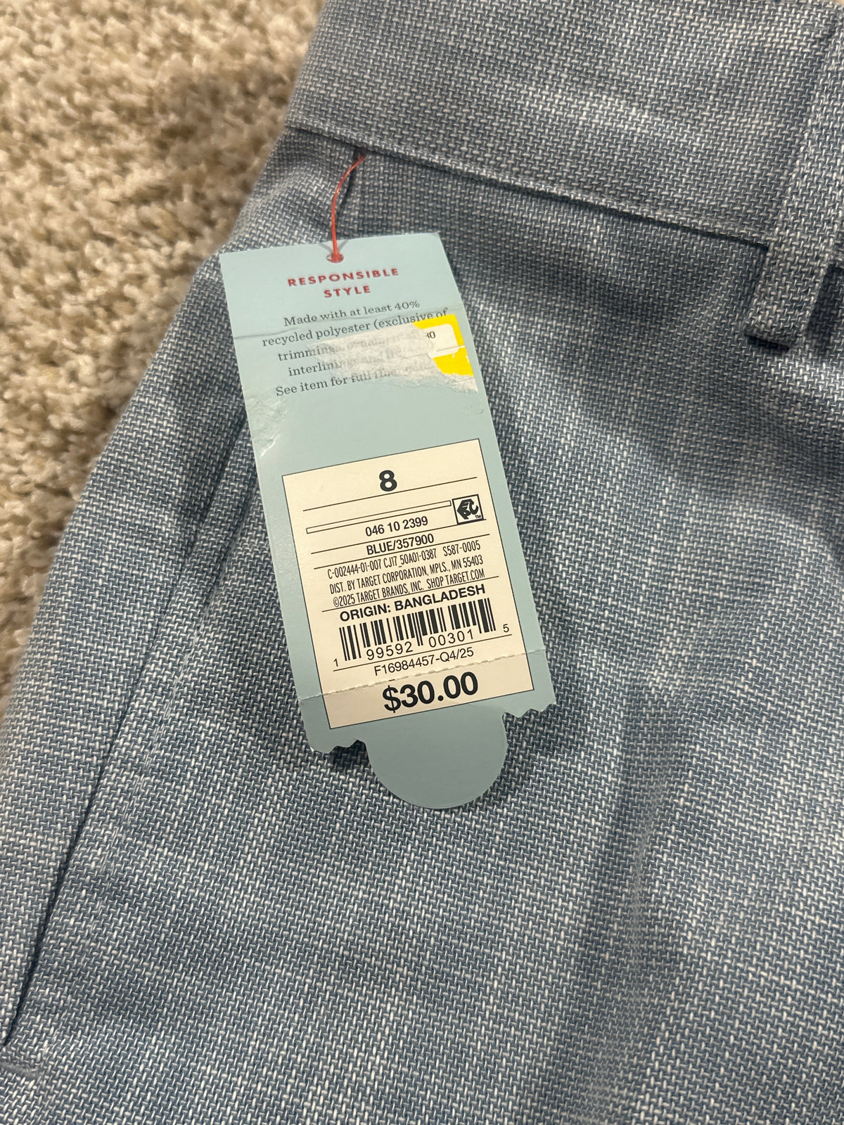 Cat & Jack girls blue woven dress pants, size 8