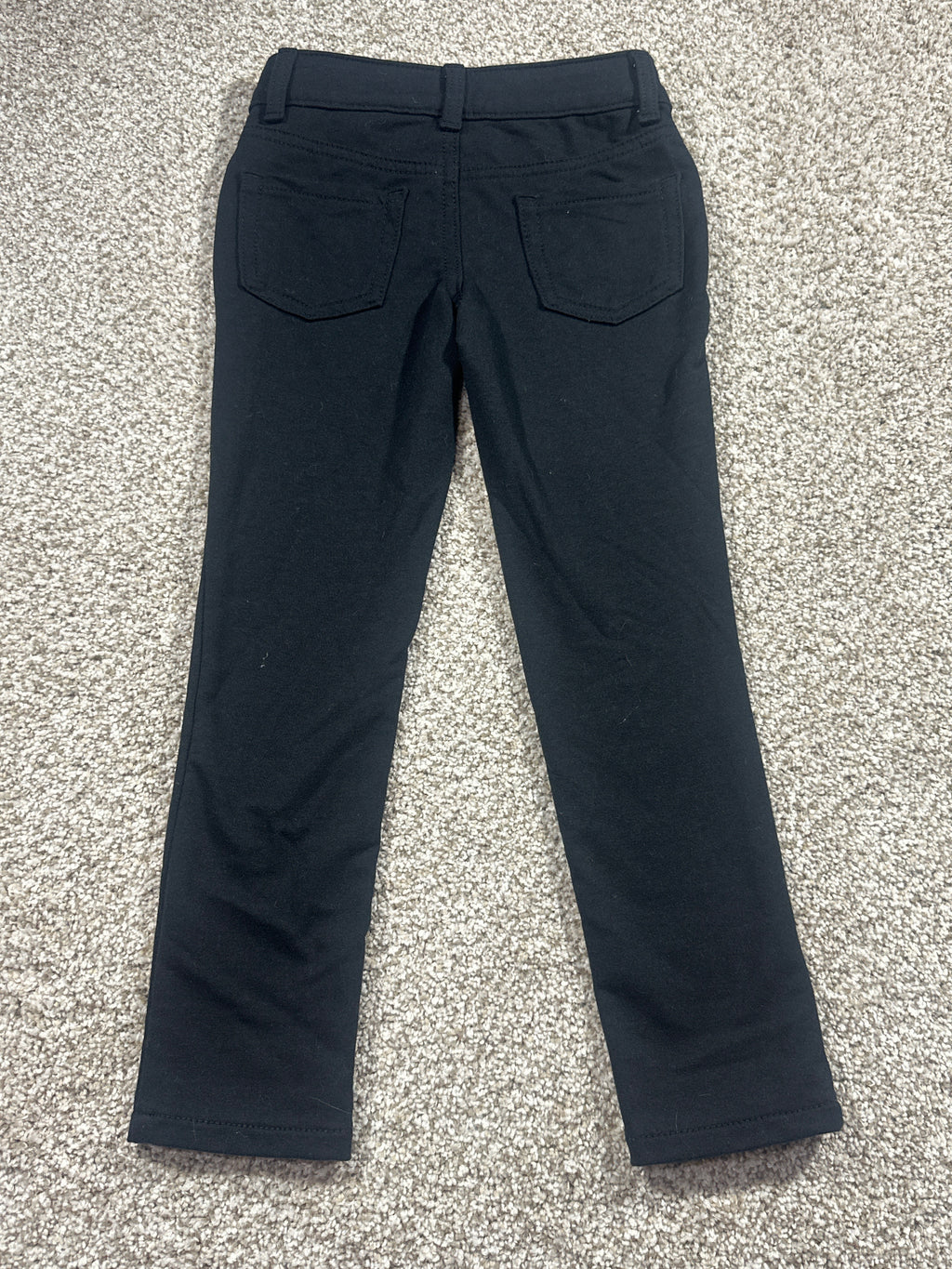 Cat & Jack girls black adjustable waist super stretch jeggings, size XS 4/5