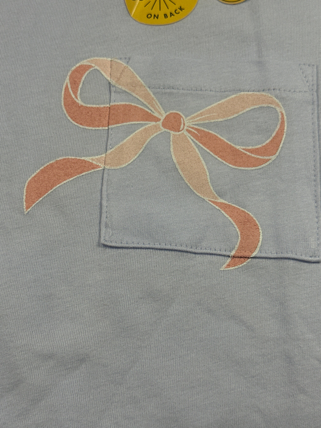 Cat & Jack Pale Lavender Bow Pocket T Shirt Size M 8 - Photo 2