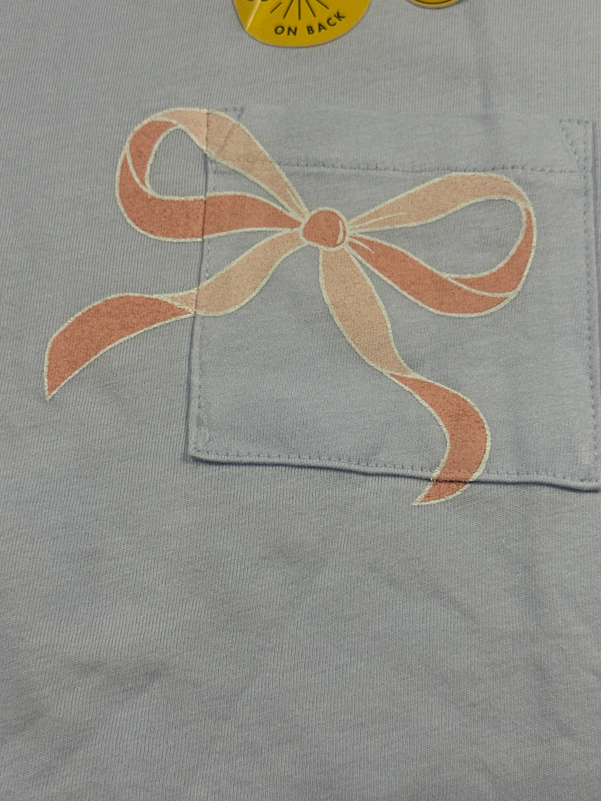 Cat & Jack Pale Lavender Bow Pocket T Shirt Size M 8 - Photo 2