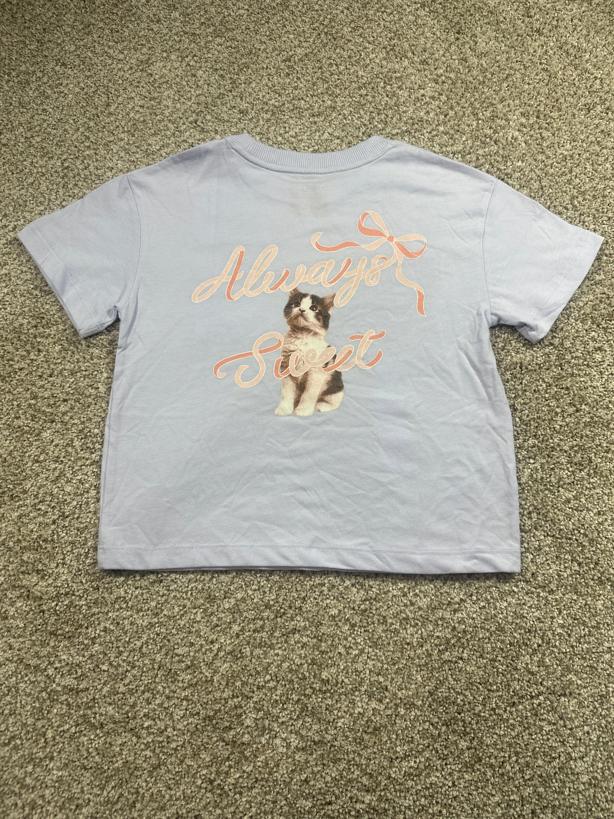 Cat & Jack Pale Lavender Bow Pocket T Shirt Size M 8 - Photo 3