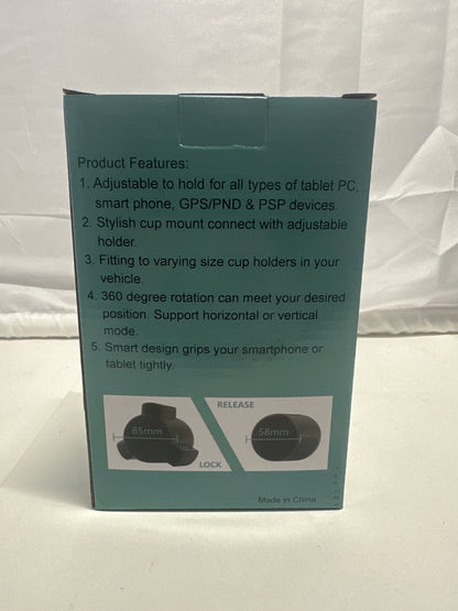 Car Cup Mount Holder – Adjustable 360° Vehicle Phone & Tablet Mount