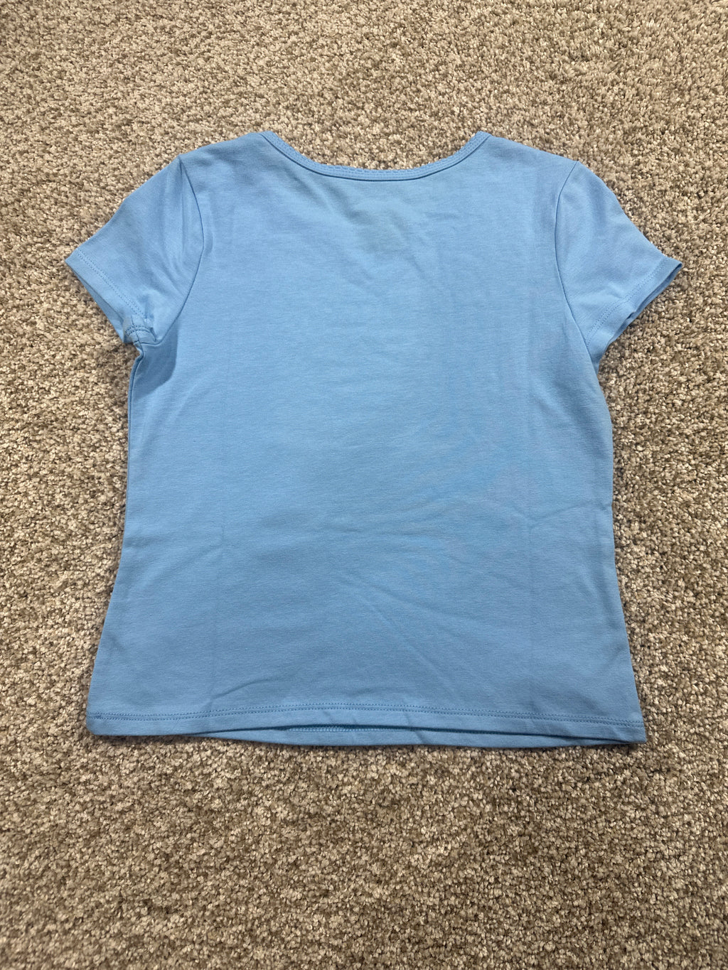Cat & Jack girls sky blue fitted short-sleeve T-shirt, size S (6/7)