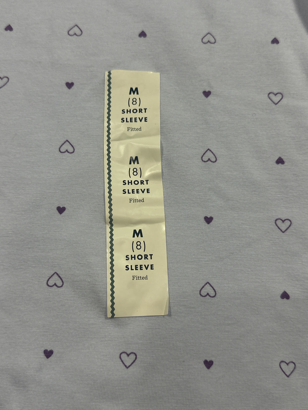 Cat & Jack girls lavender heart fitted short sleeve T-shirt, size M 8