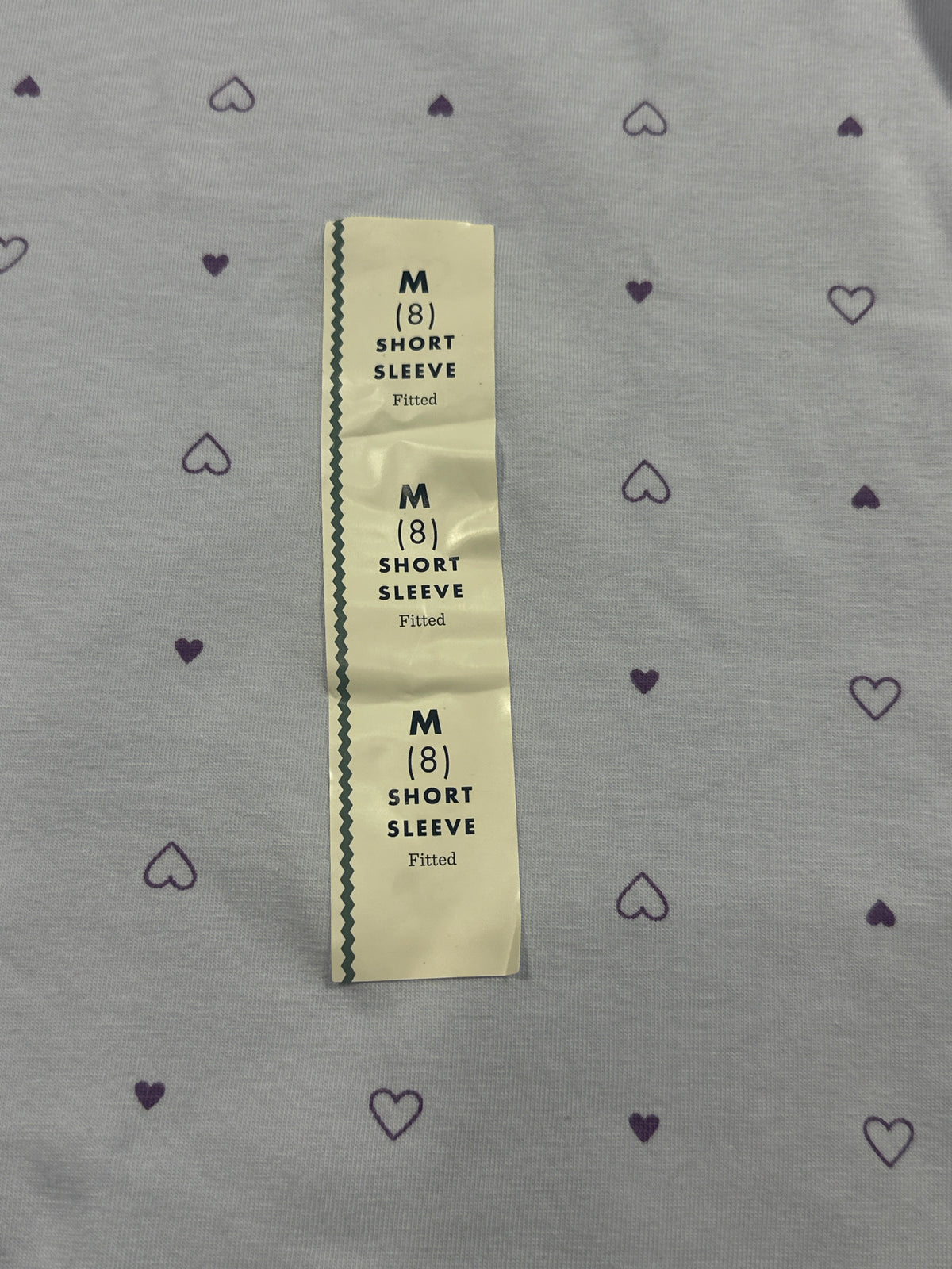 Cat & Jack girls lavender heart fitted short sleeve T-shirt, size M 8