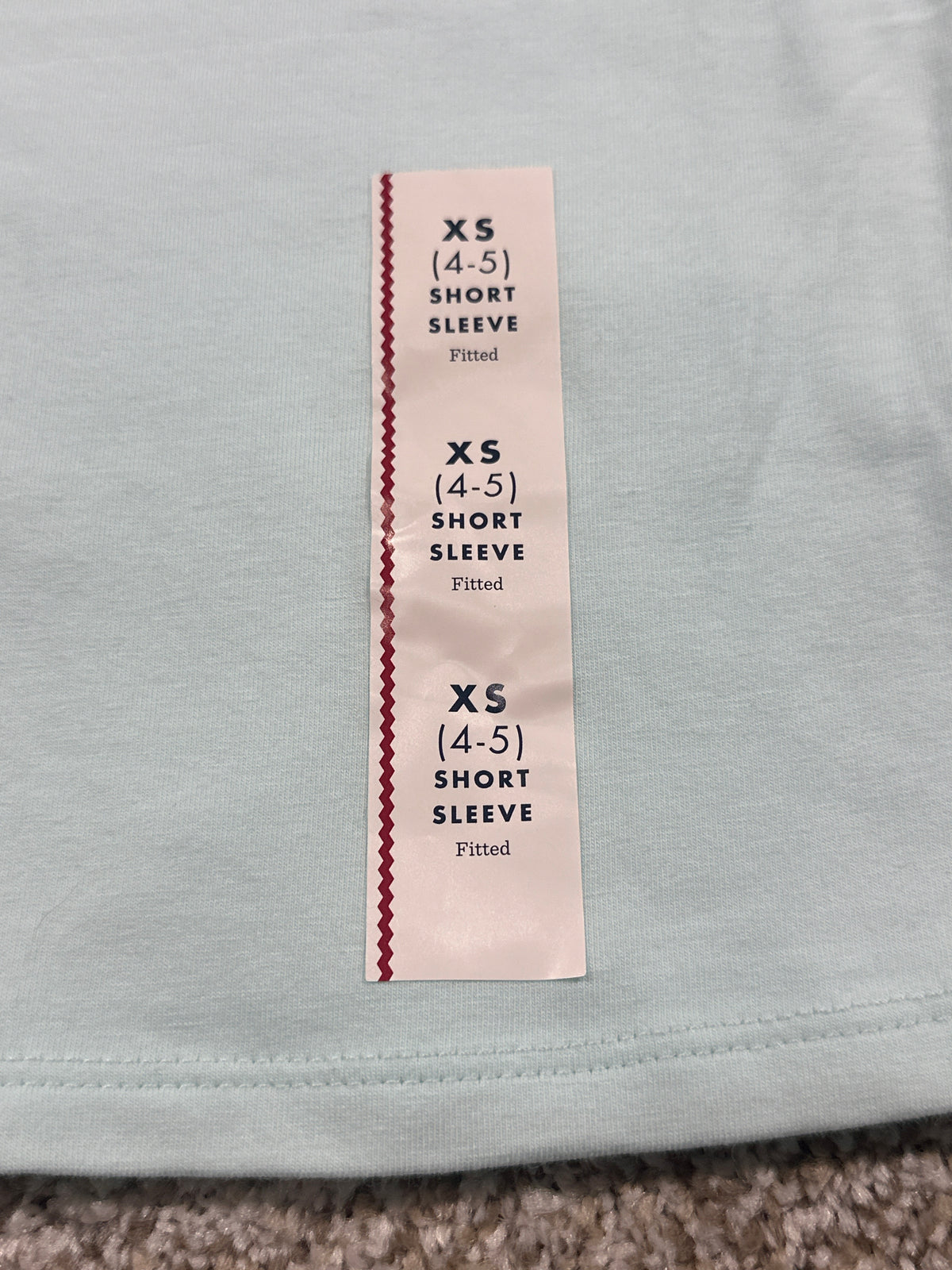 Cat & Jack girls pale mint green fitted short-sleeve T-shirt, size XS (4/5)