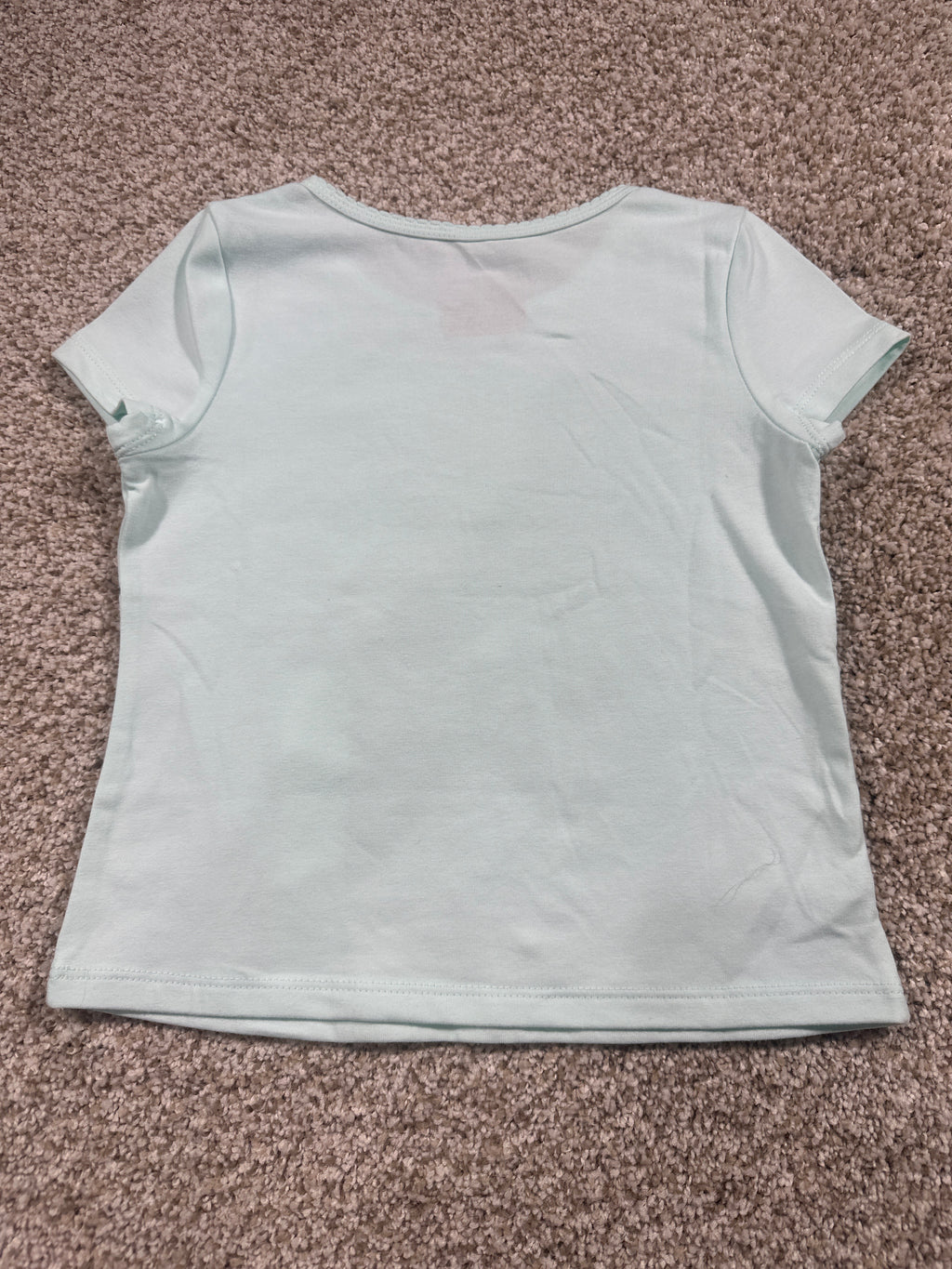 Cat & Jack girls pale mint green fitted short-sleeve T-shirt, size XS (4/5)