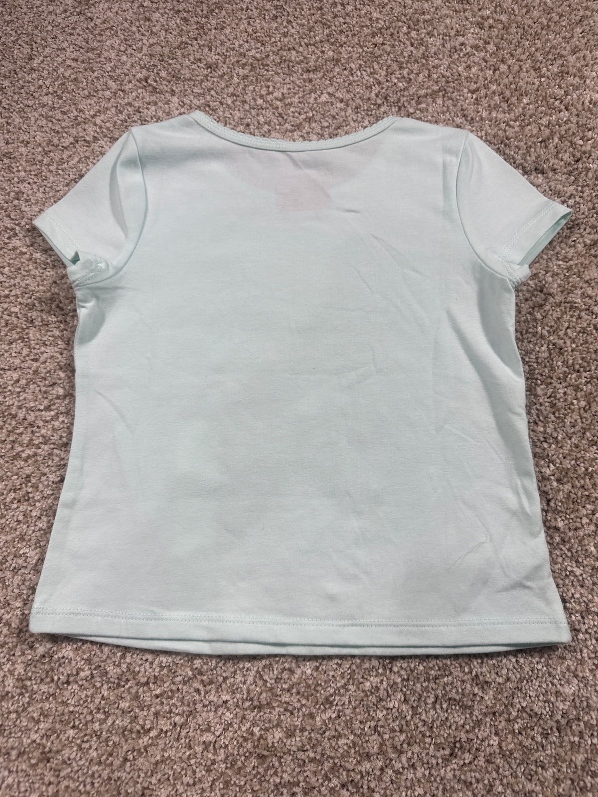 Cat & Jack girls pale mint green fitted short-sleeve T-shirt, size XS (4/5)