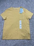 Cat & Jack boys Light Gold washed pocket T-shirt size S 6/7
