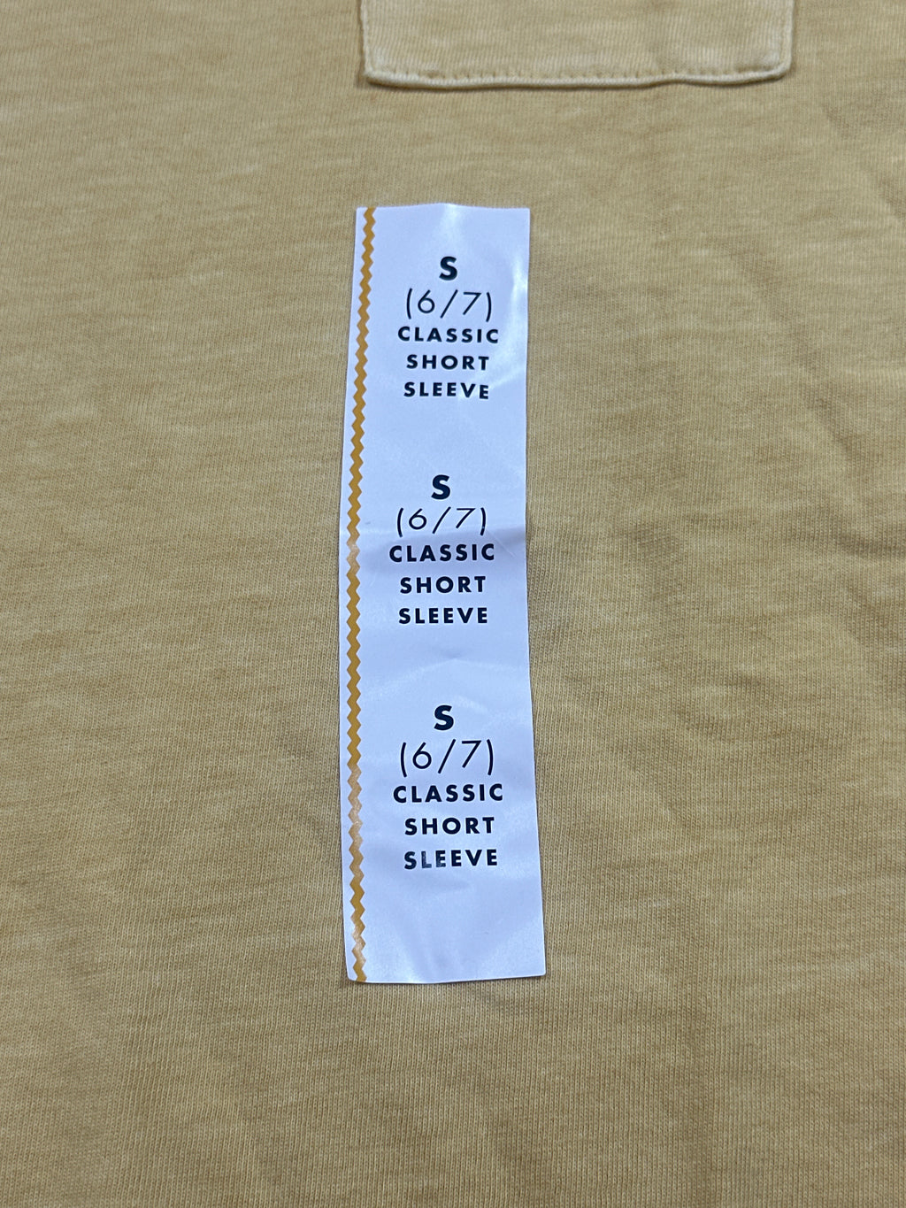 Cat & Jack boys Light Gold washed pocket T-shirt size S 6/7