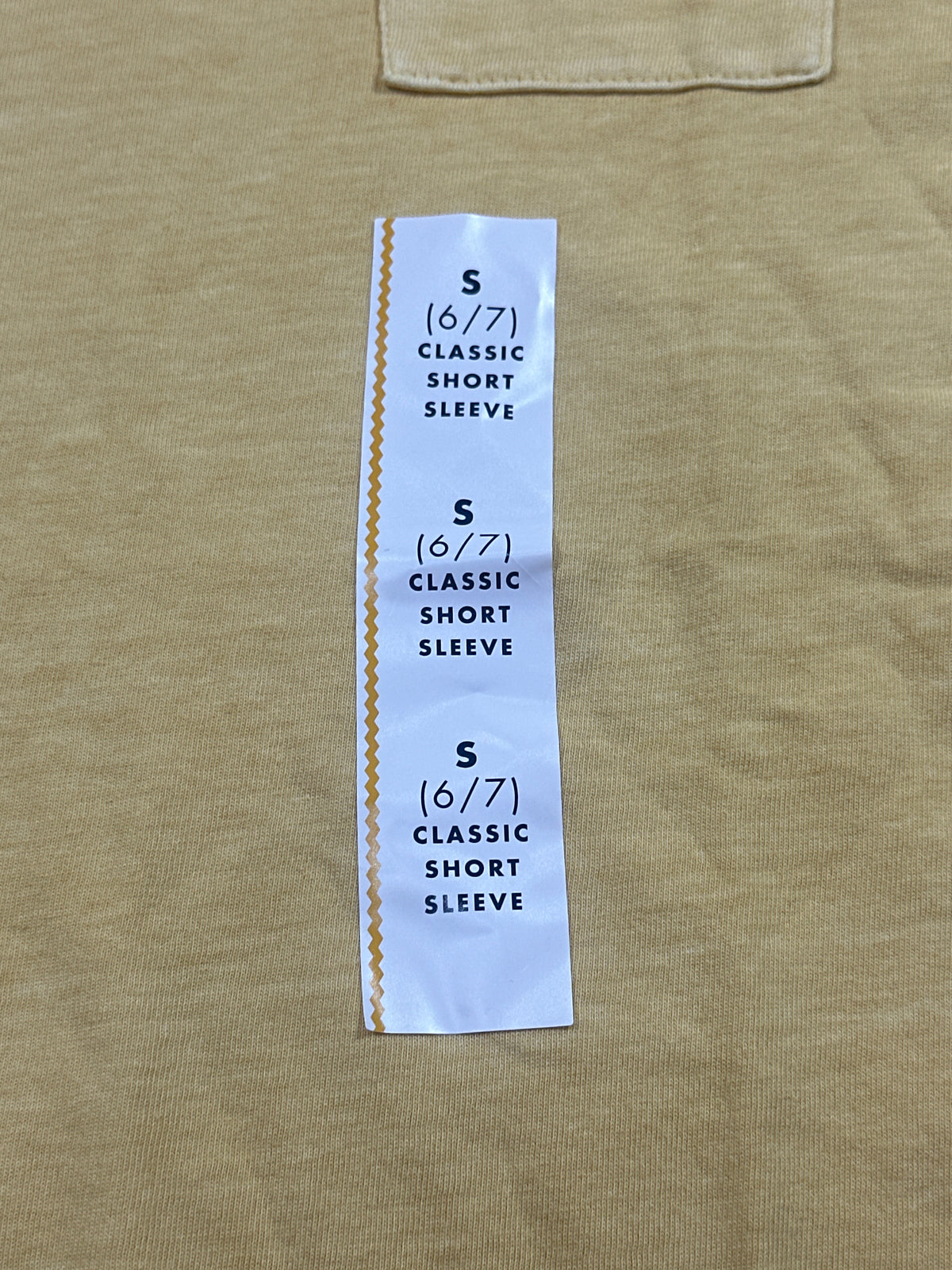 Cat & Jack boys Light Gold washed pocket T-shirt size S 6/7