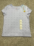 Cat & Jack Girls Lavender Heart Print Fitted Short Sleeve T-Shirt S 6/7