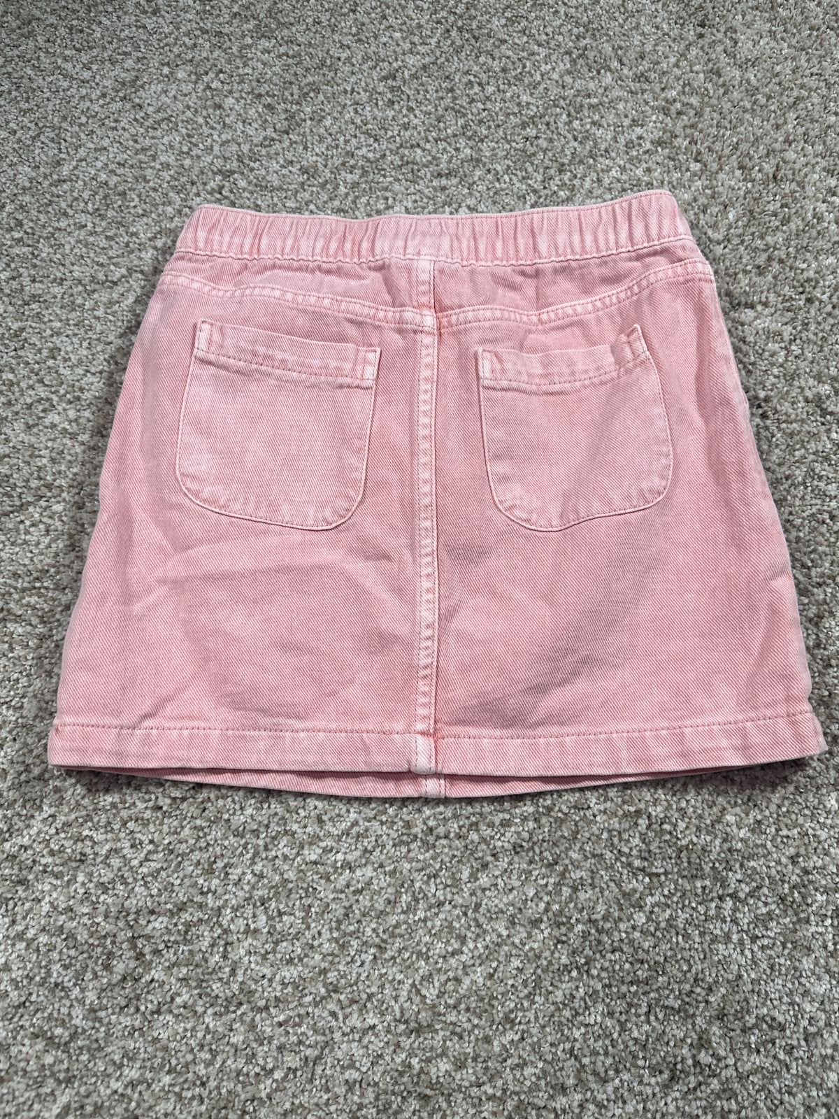 Cat & Jack girls pink high-rise button-front denim skirt, size S 6/7