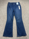 Cat & Jack girls blue mid-rise pull-on flare jeans, size 16