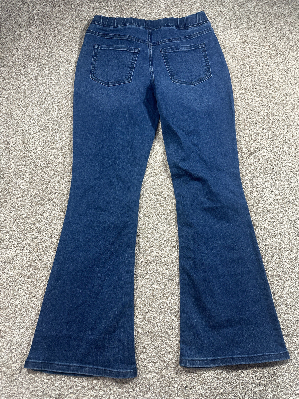 Cat & Jack girls blue mid-rise pull-on flare jeans, size 16