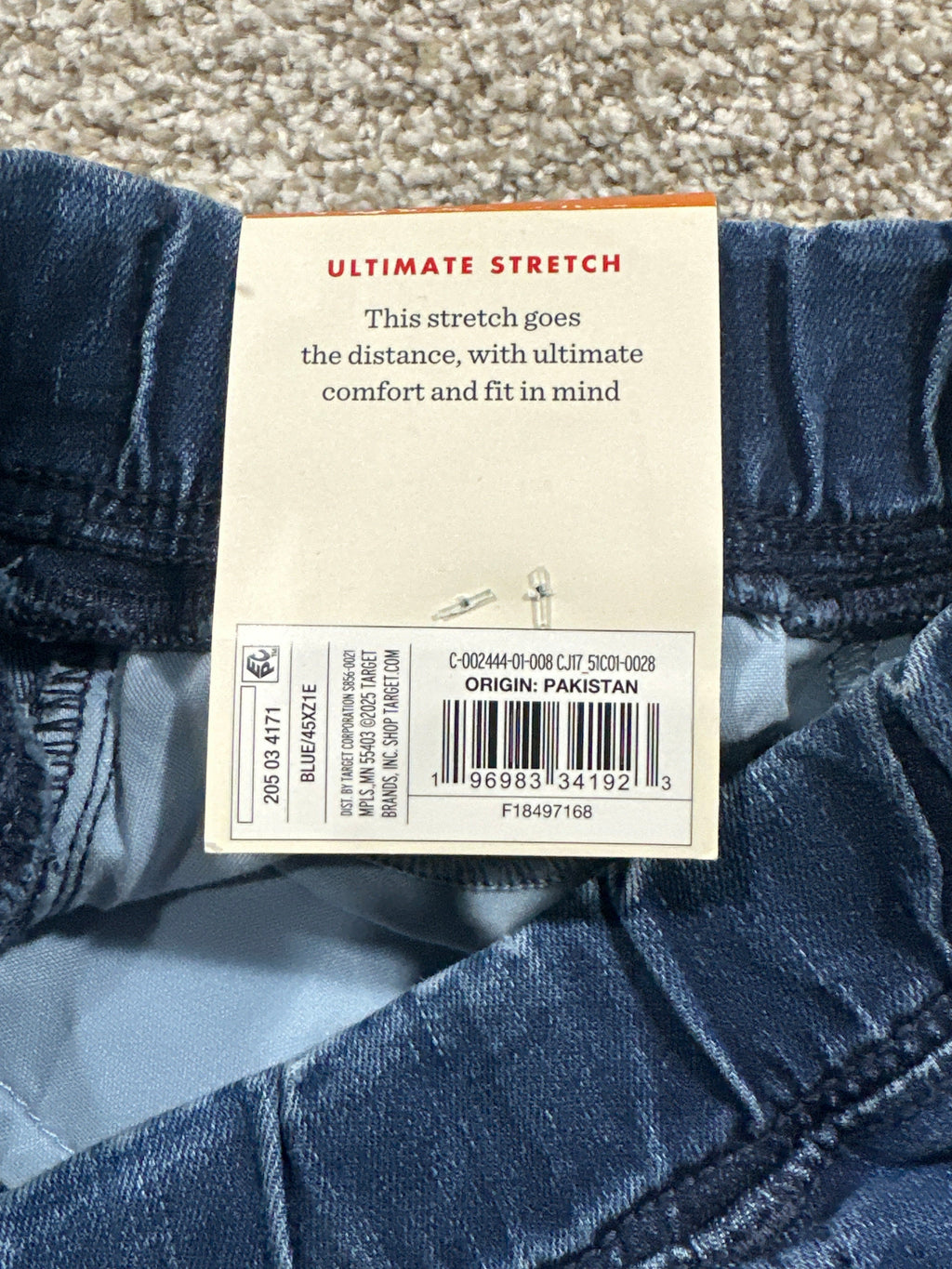 Cat & Jack girls blue mid-rise pull-on flare jeans, size 16