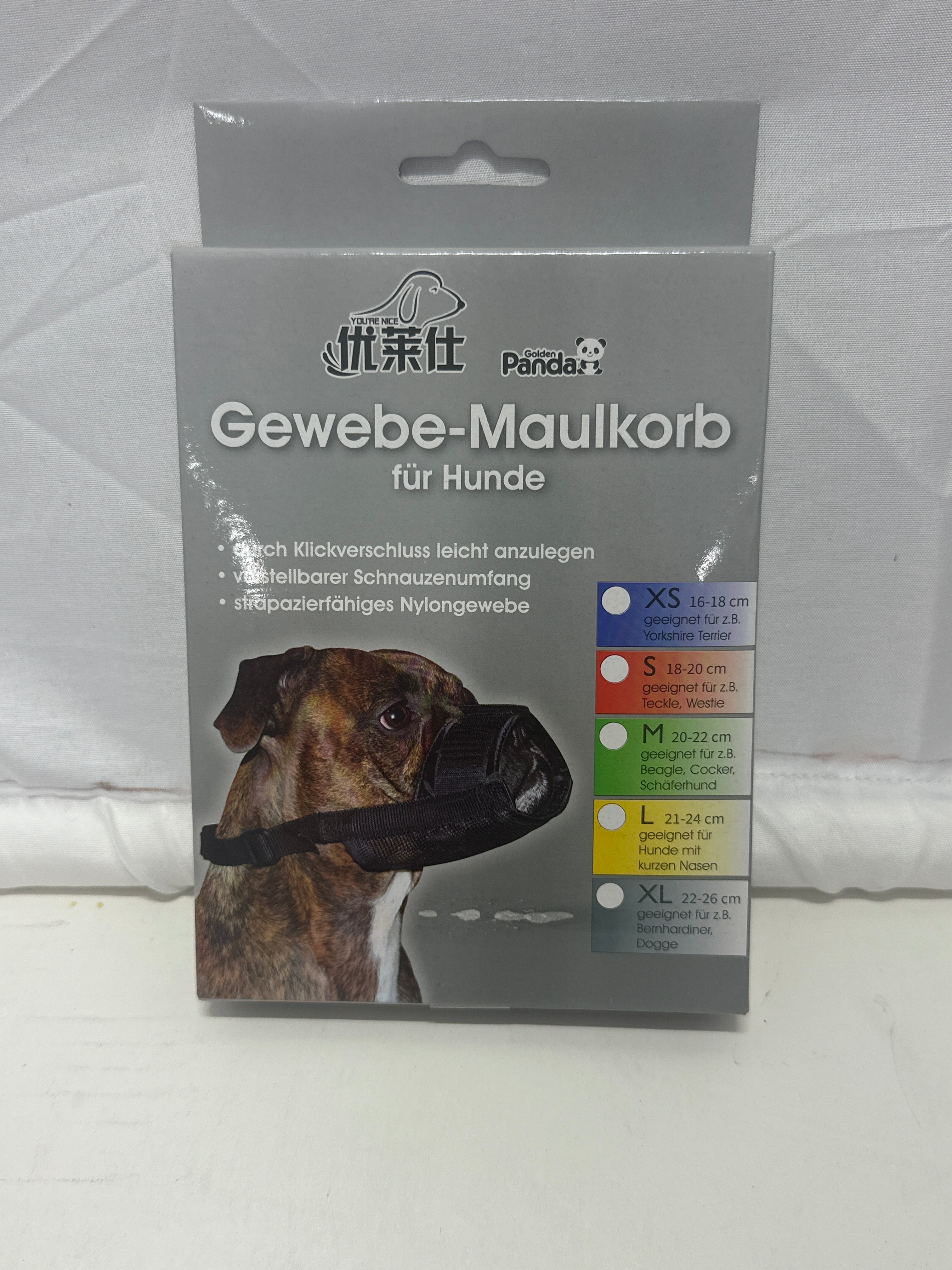 Golden Panda Adjustable Tissue Dog Muzzle