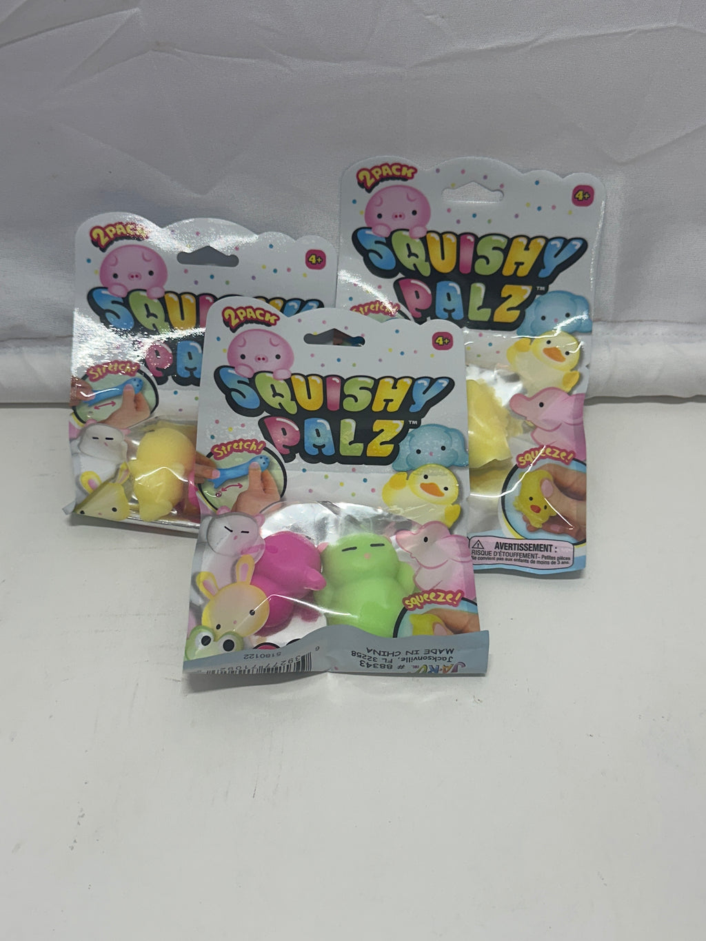 Squishy Palz 2-Pack Stretch & Squeeze Toy Set – 3 Pack Bundle