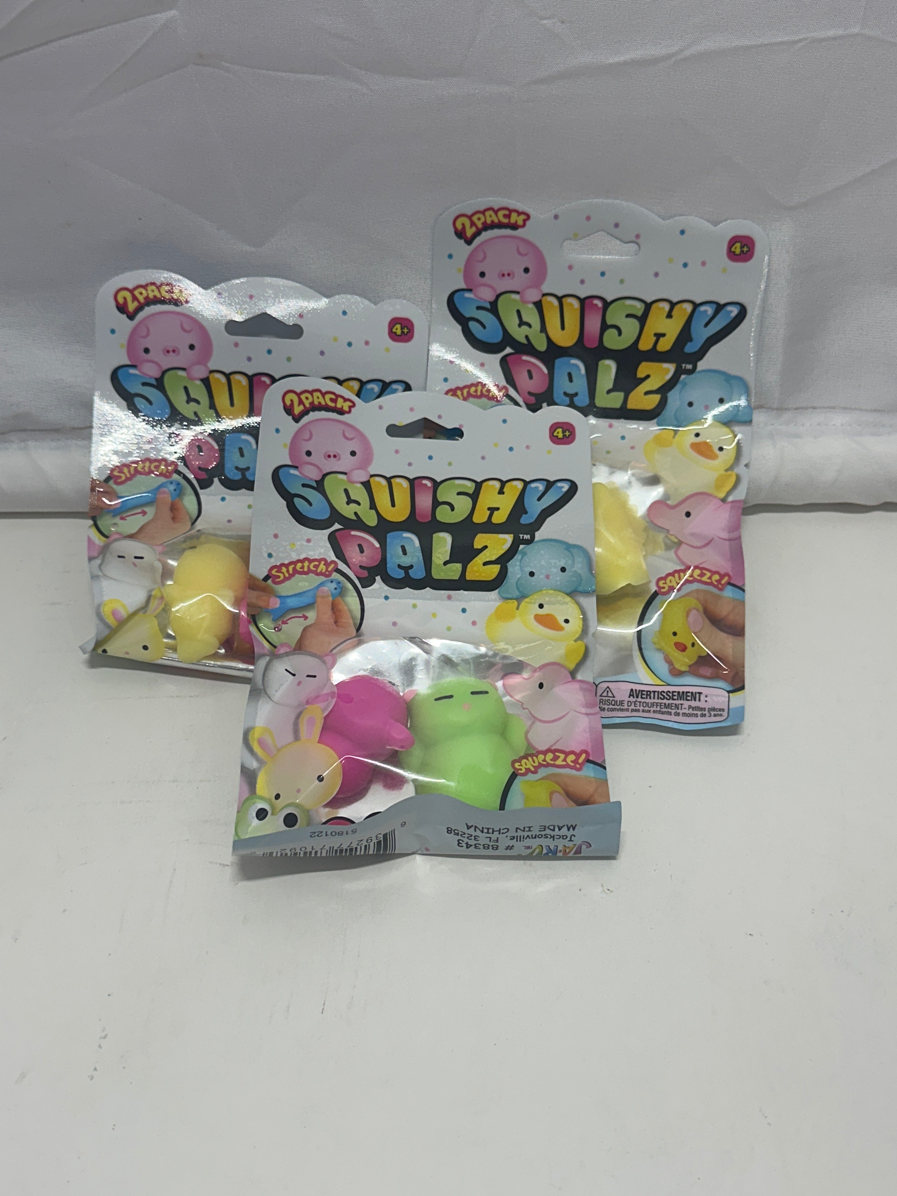 Squishy Palz 2-Pack Stretch & Squeeze Toy Set – 3 Pack Bundle
