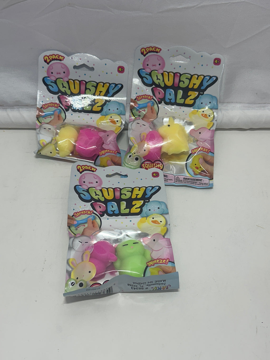Squishy Palz 2-Pack Stretch & Squeeze Toy Set – 3 Pack Bundle