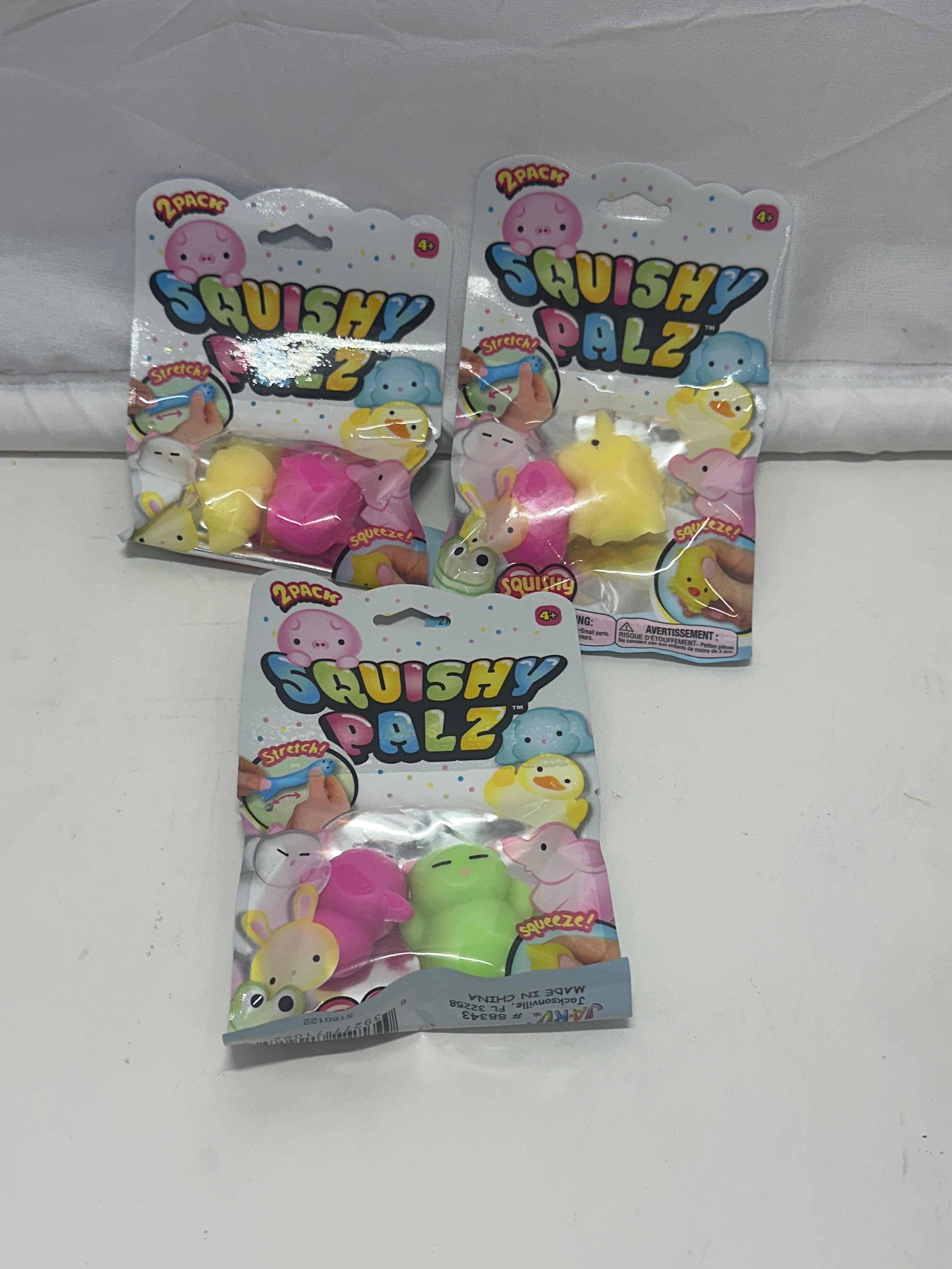 Squishy Palz 2-Pack Stretch & Squeeze Toy Set – 3 Pack Bundle