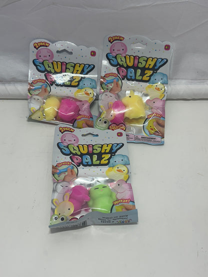 Squishy Palz 2-Pack Stretch & Squeeze Toy Set – 3 Pack Bundle