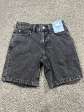 Cat & Jack kids black wash baggy denim shorts with adjustable waist, size 5