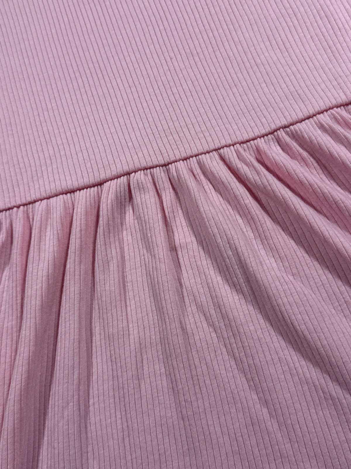 Cat & Jack girls vacation pink ribbed short sleeve dress, size XL 14
