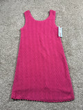 Cat & Jack girls pink pointelle sweater dress, size M 8
