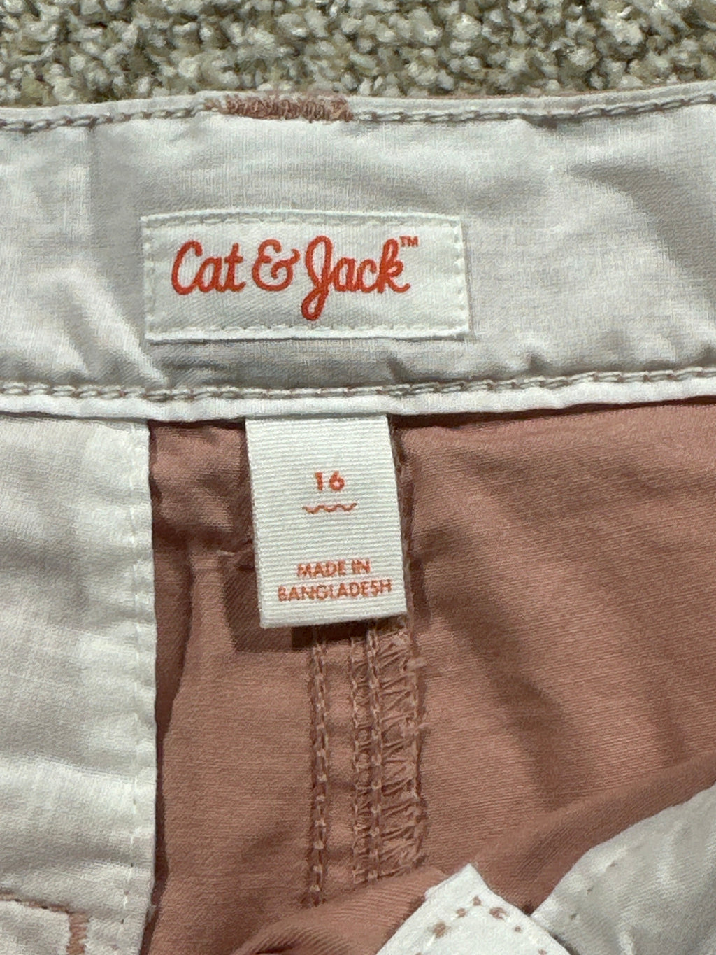 Cat & Jack girls dusty rose flat-front at-the-knee shorts, size 16