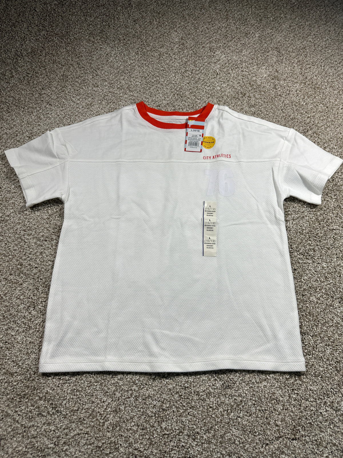 Cat & Jack White City Athletics 76 Oversized T Shirt Size L 10 12 - Photo 1